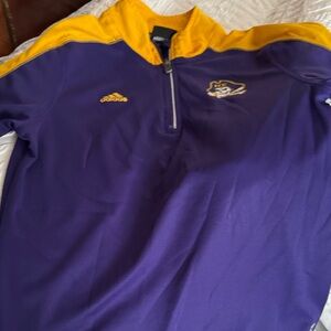 ECU East Carolina Adidas Purple and Yellow Quarter-Zip Top